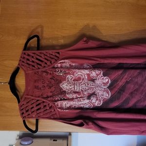 2x Maurices tank with braid and sequin detail